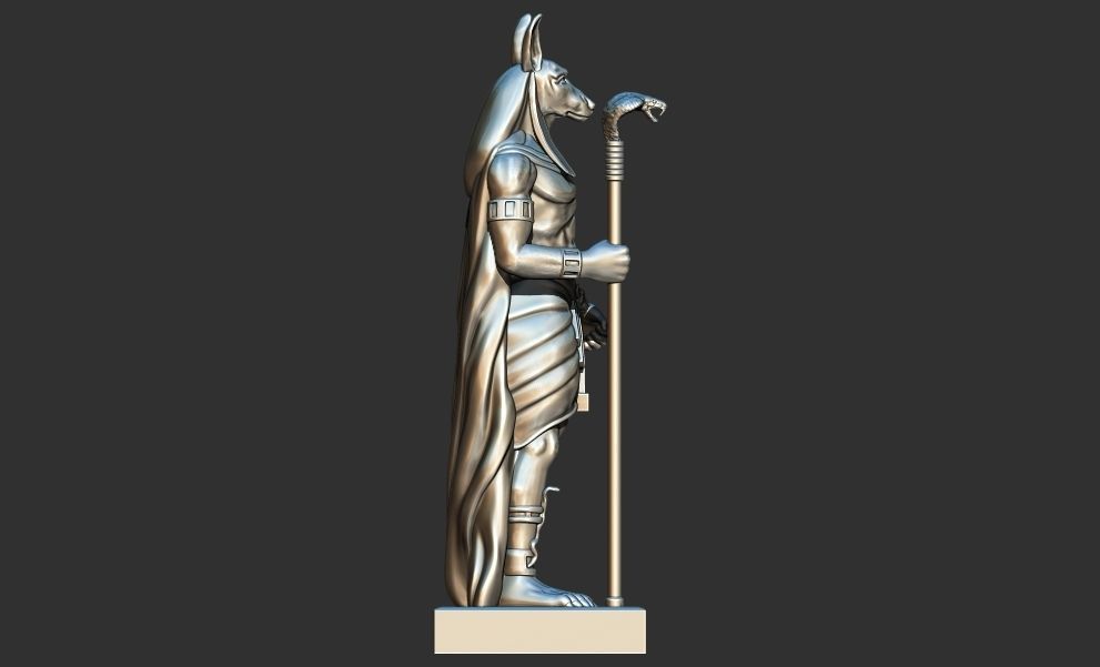 Anubis statue of egyptian god 3D print model 3D print model_4