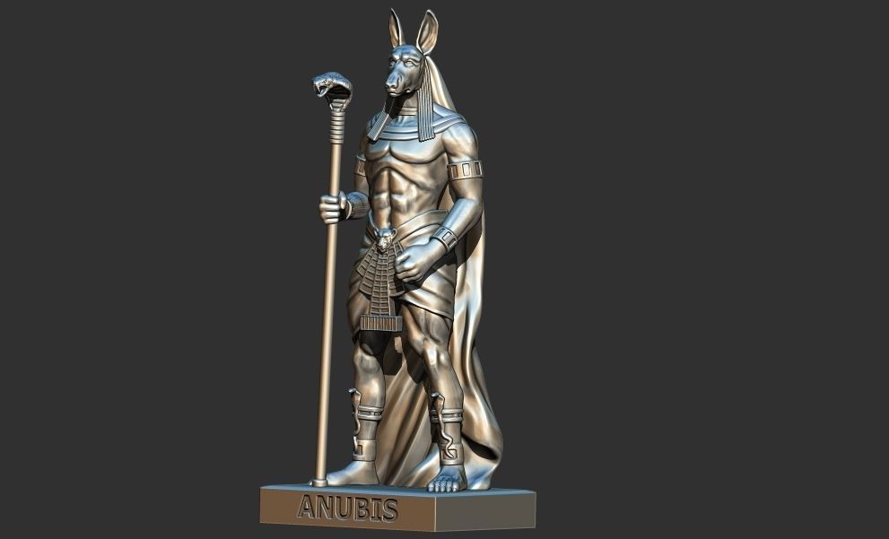 Anubis statue of egyptian god 3D print model 3D print model_5