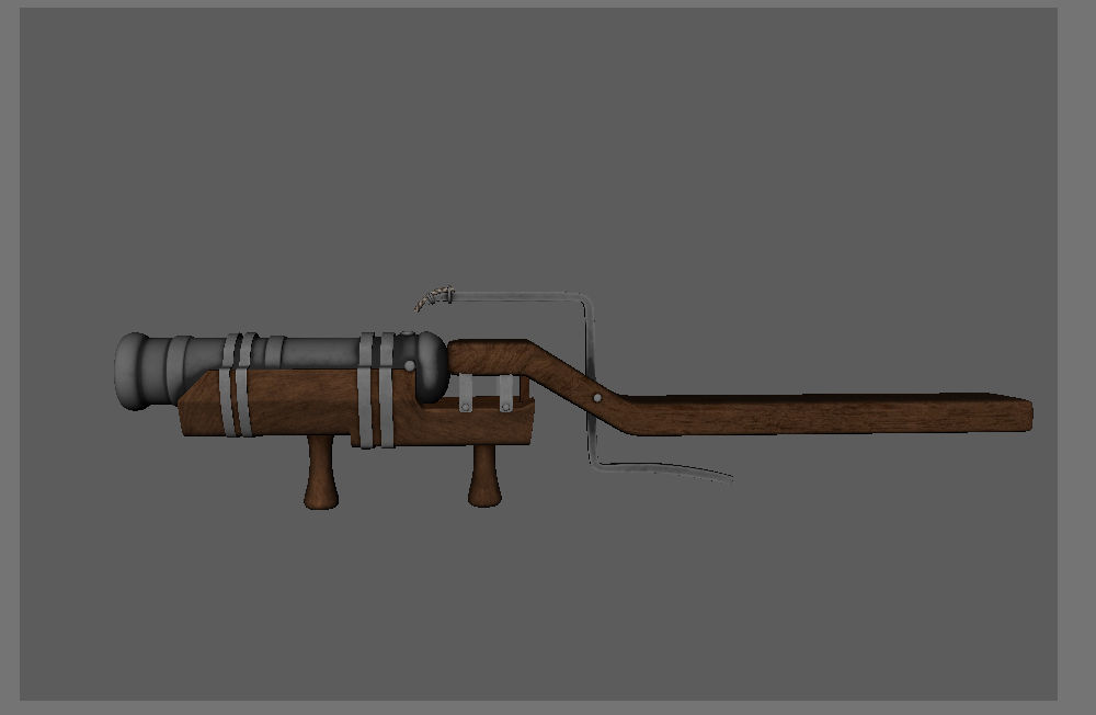 Medieval Firearm HandCannon 3D Model Lowpoly Low-poly 3D model_3