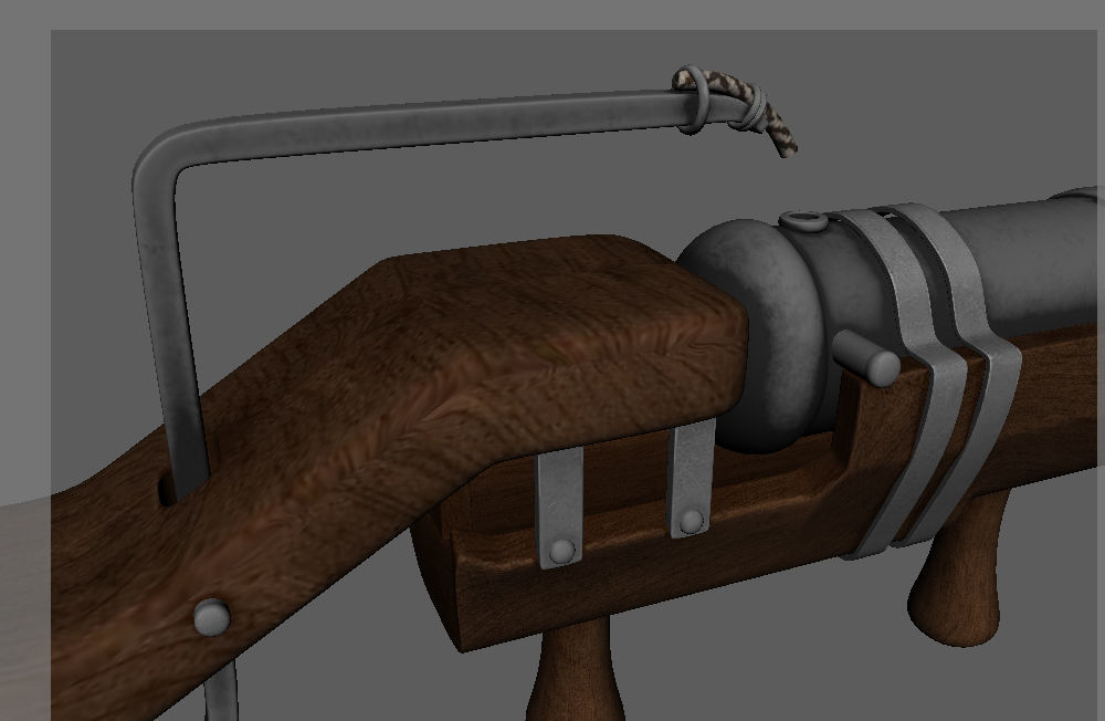 Medieval Firearm HandCannon 3D Model Lowpoly Low-poly 3D model_5