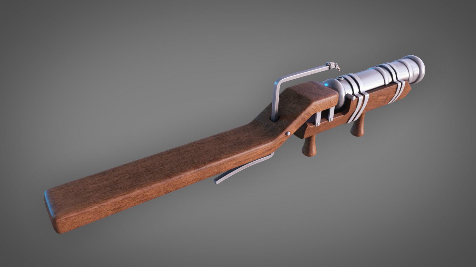 Medieval Firearm HandCannon 3D Model Lowpoly Low-poly 3D model_1