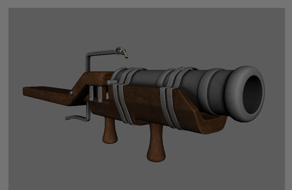 Medieval Firearm HandCannon 3D Model Lowpoly Low-poly 3D model_6