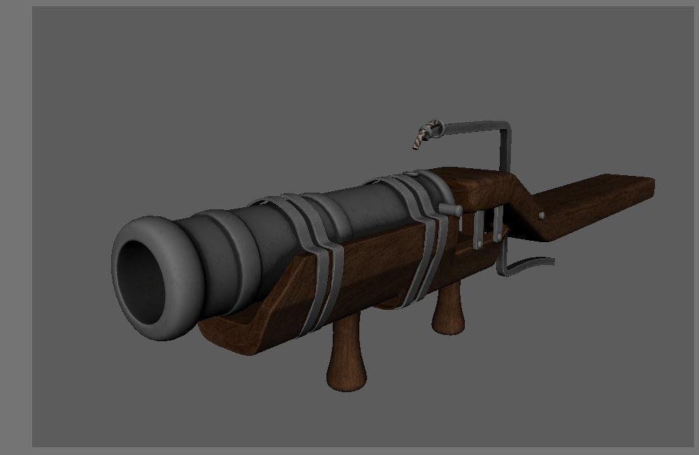 Medieval Firearm HandCannon 3D Model Lowpoly Low-poly 3D model_15