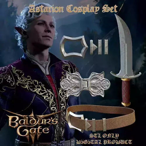 Astarion Accessories Cosplay set Baldurs Gate 3 3D print model