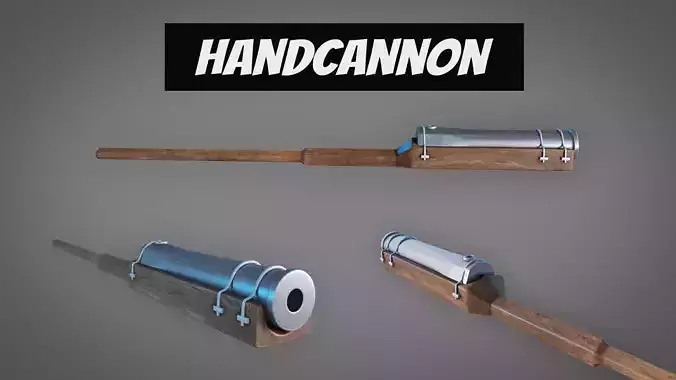 Medieval Firearm HandCannon 3D Model Lowpoly