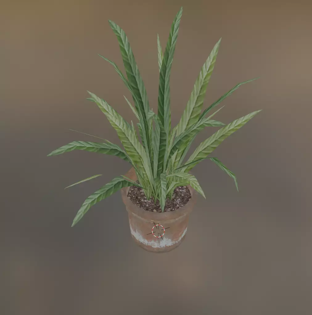 potted plant Low-poly 3D model_0