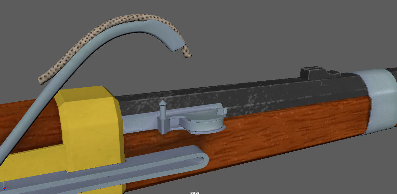 Matchlock Pistol Firearm LowPoly 3D Model Low-poly 3D model_10