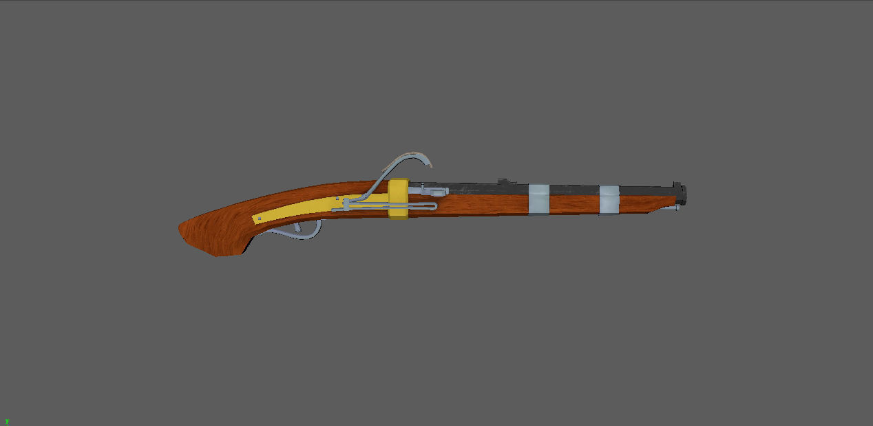 Matchlock Pistol Firearm LowPoly 3D Model Low-poly 3D model_8