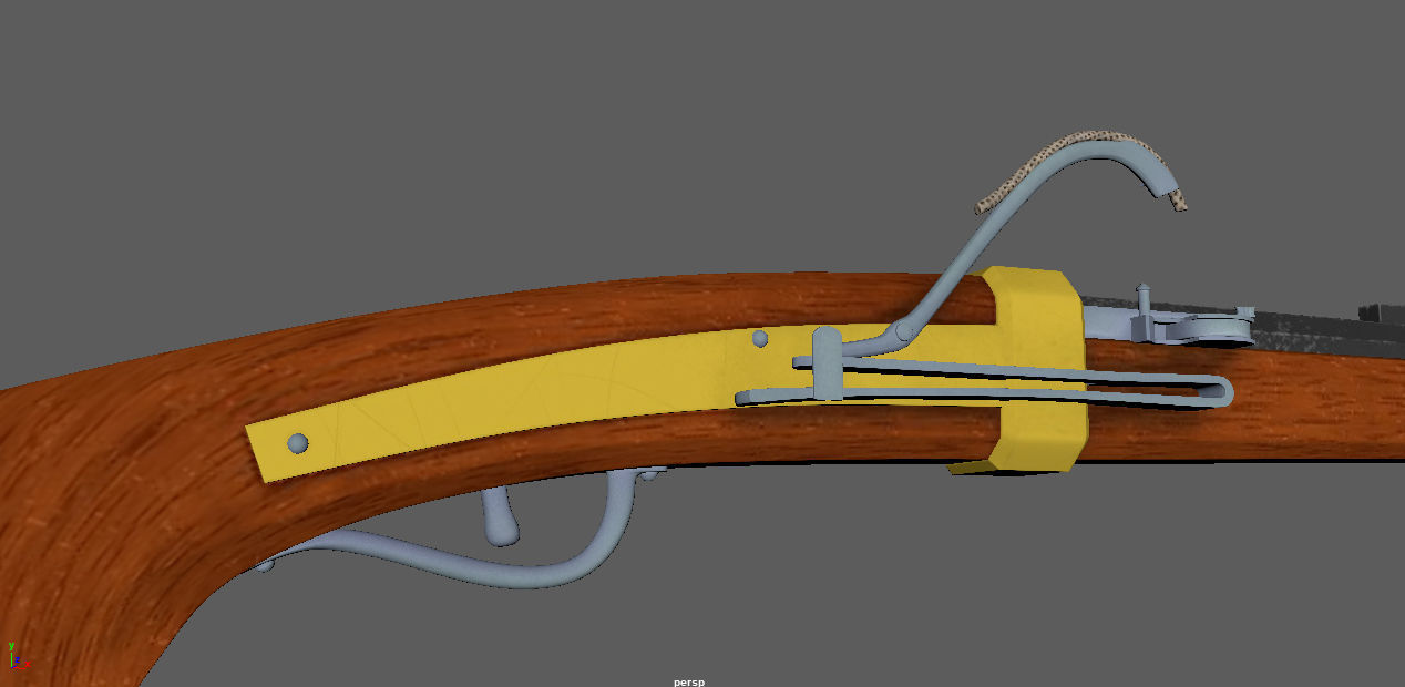 Matchlock Pistol Firearm LowPoly 3D Model Low-poly 3D model_11