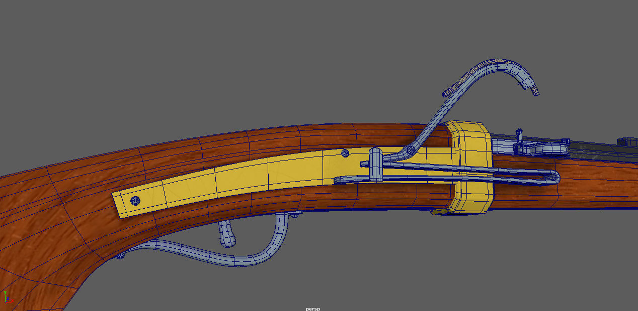 Matchlock Pistol Firearm LowPoly 3D Model Low-poly 3D model_12
