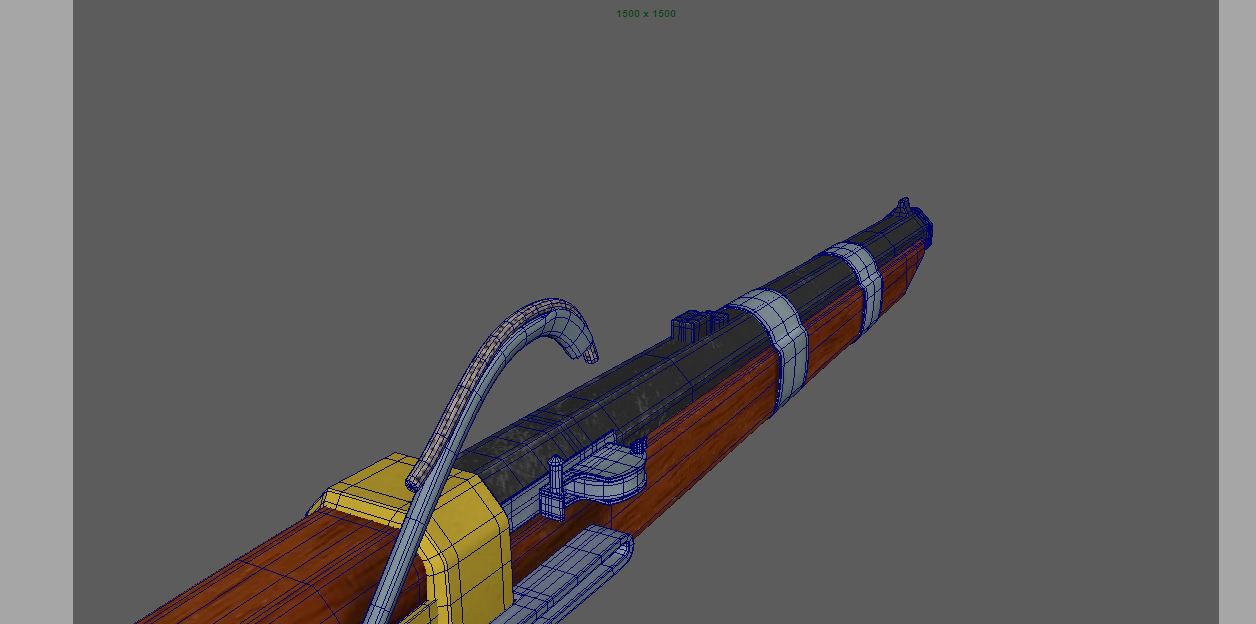 Matchlock Pistol Firearm LowPoly 3D Model Low-poly 3D model_4