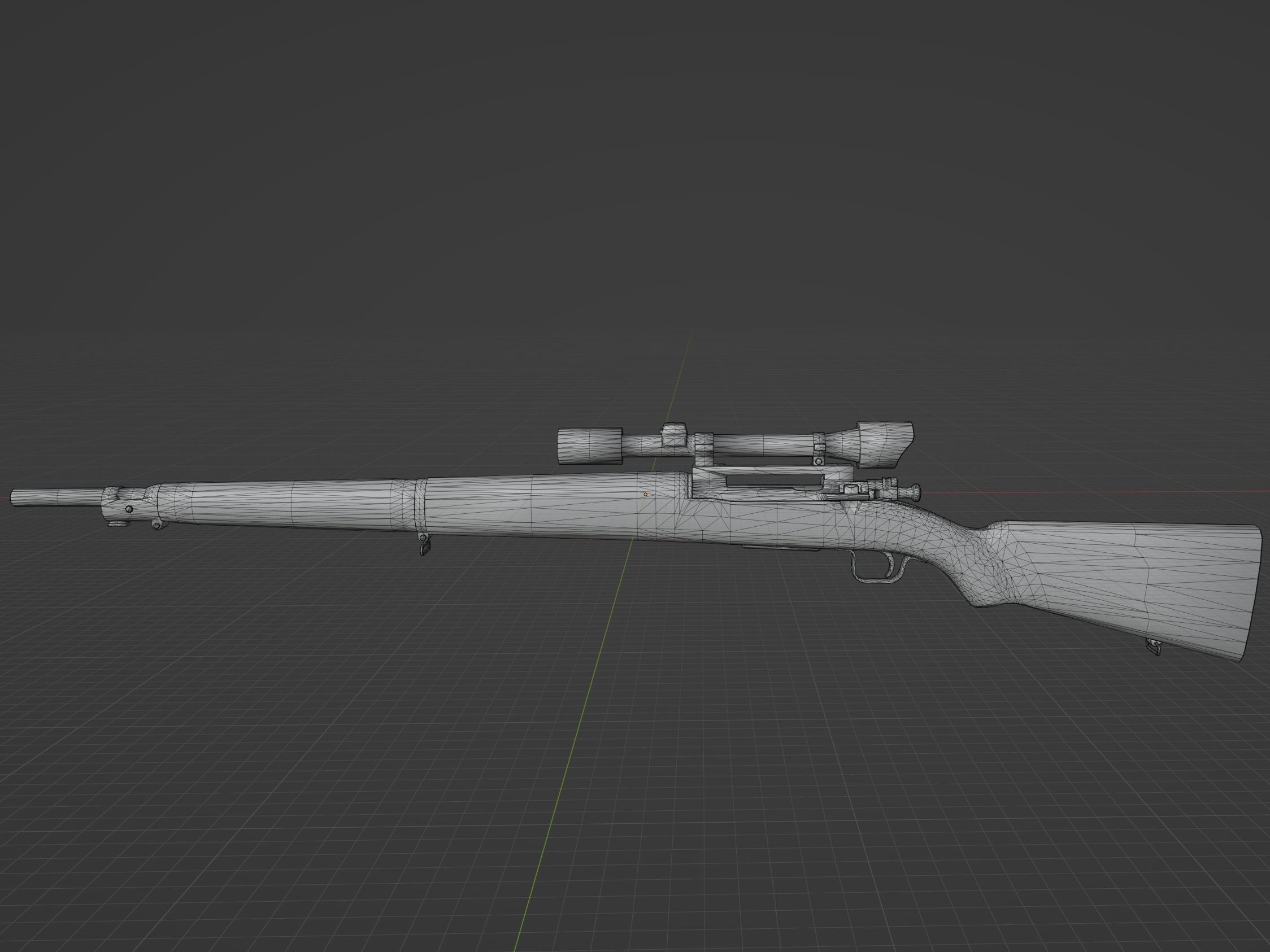 Springfield M1903 A4  Low-poly 3D model_1