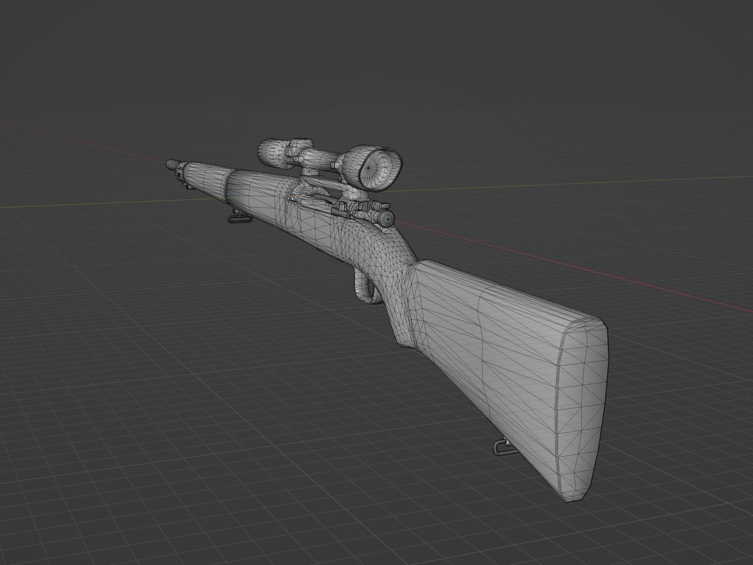 Springfield M1903 A4  Low-poly 3D model_2