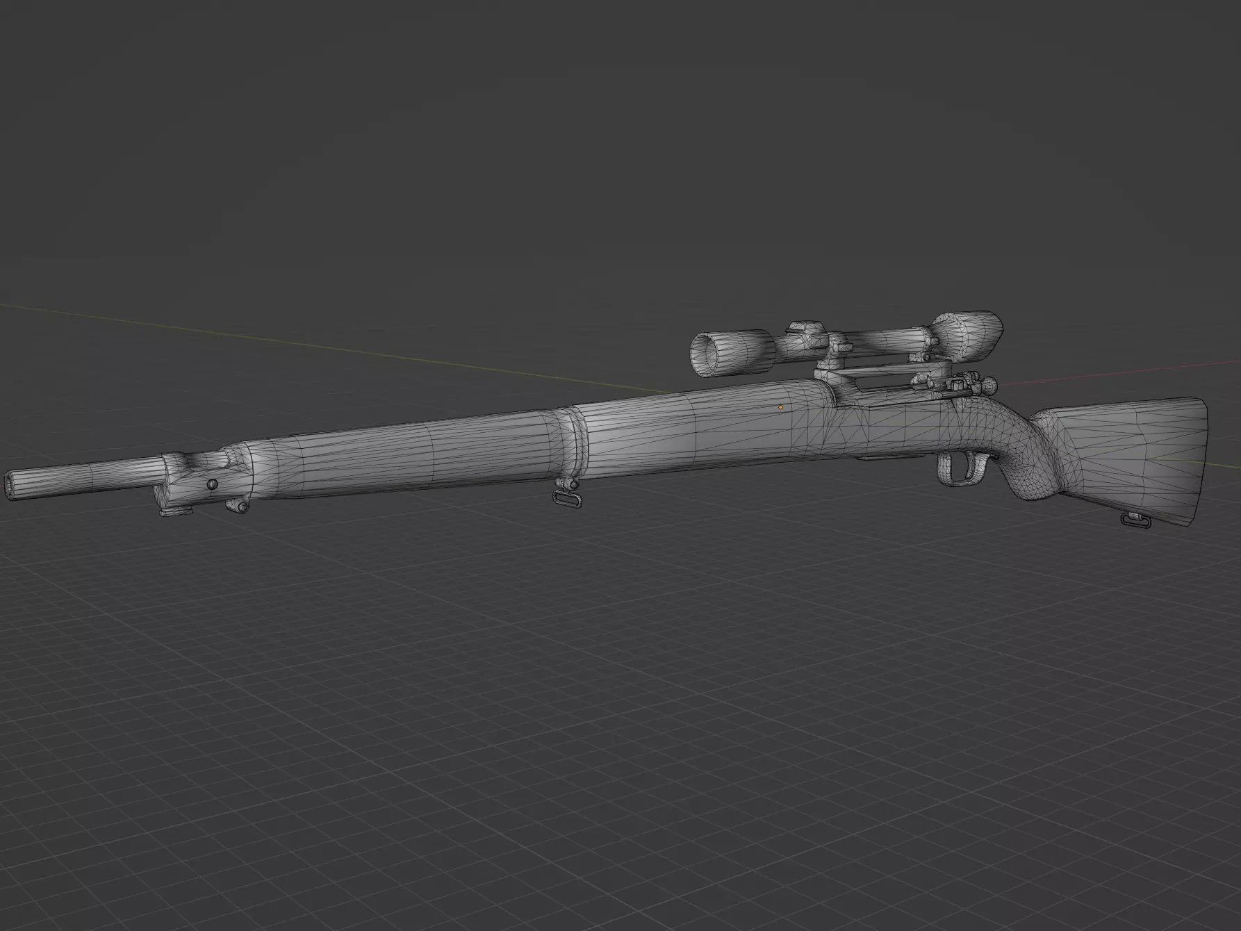 Springfield M1903 A4  Low-poly 3D model_0