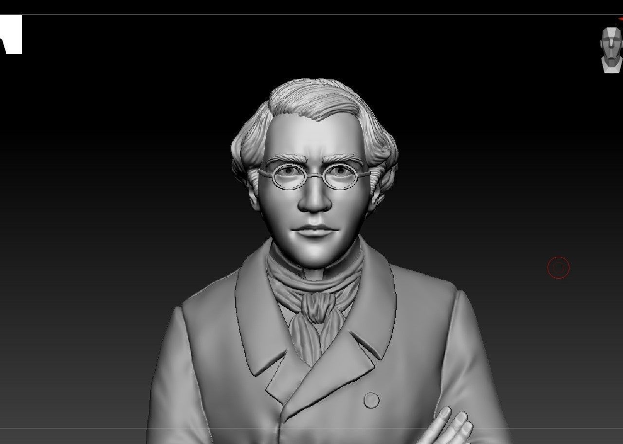 Russian writer poet Ivan Turgenev 3D print model_3