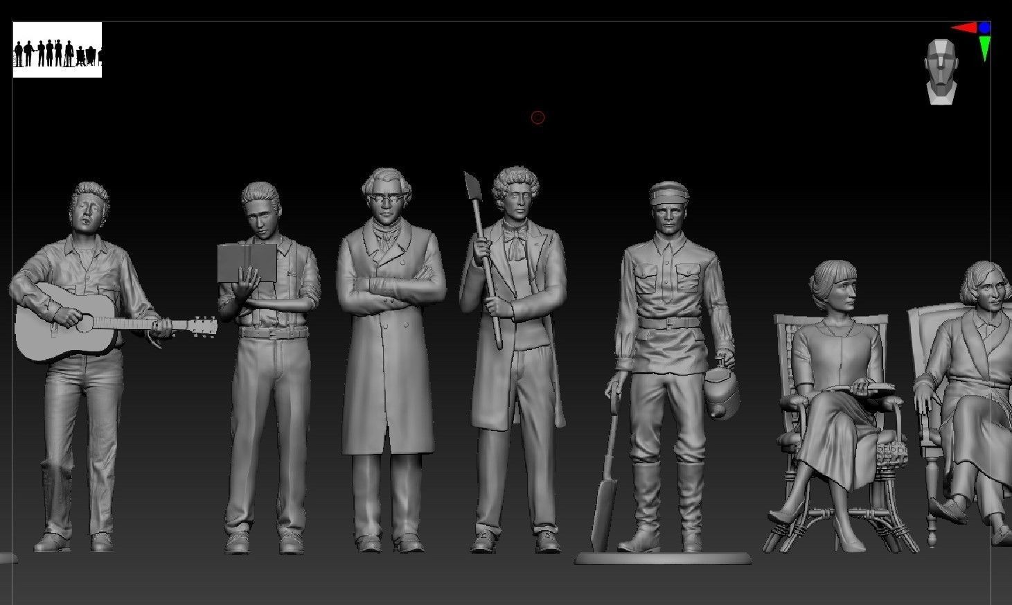 Russian writer poet Ivan Turgenev 3D print model_6