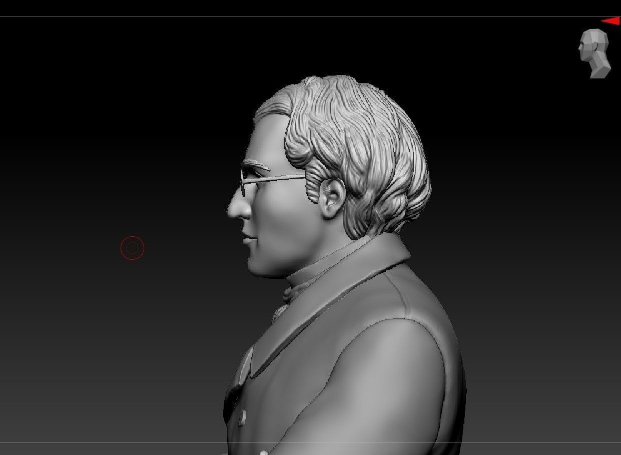 Russian writer poet Ivan Turgenev 3D print model_5