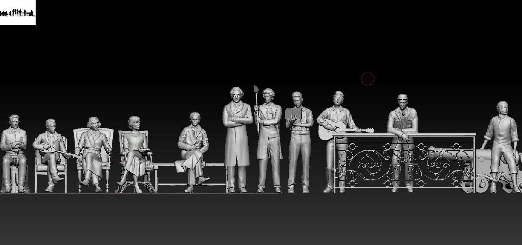 Russian writer poet Velimir Khlebnikov 3D print model_9