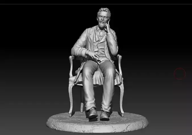 Russian writer poet Anton Chekhov 3D print model