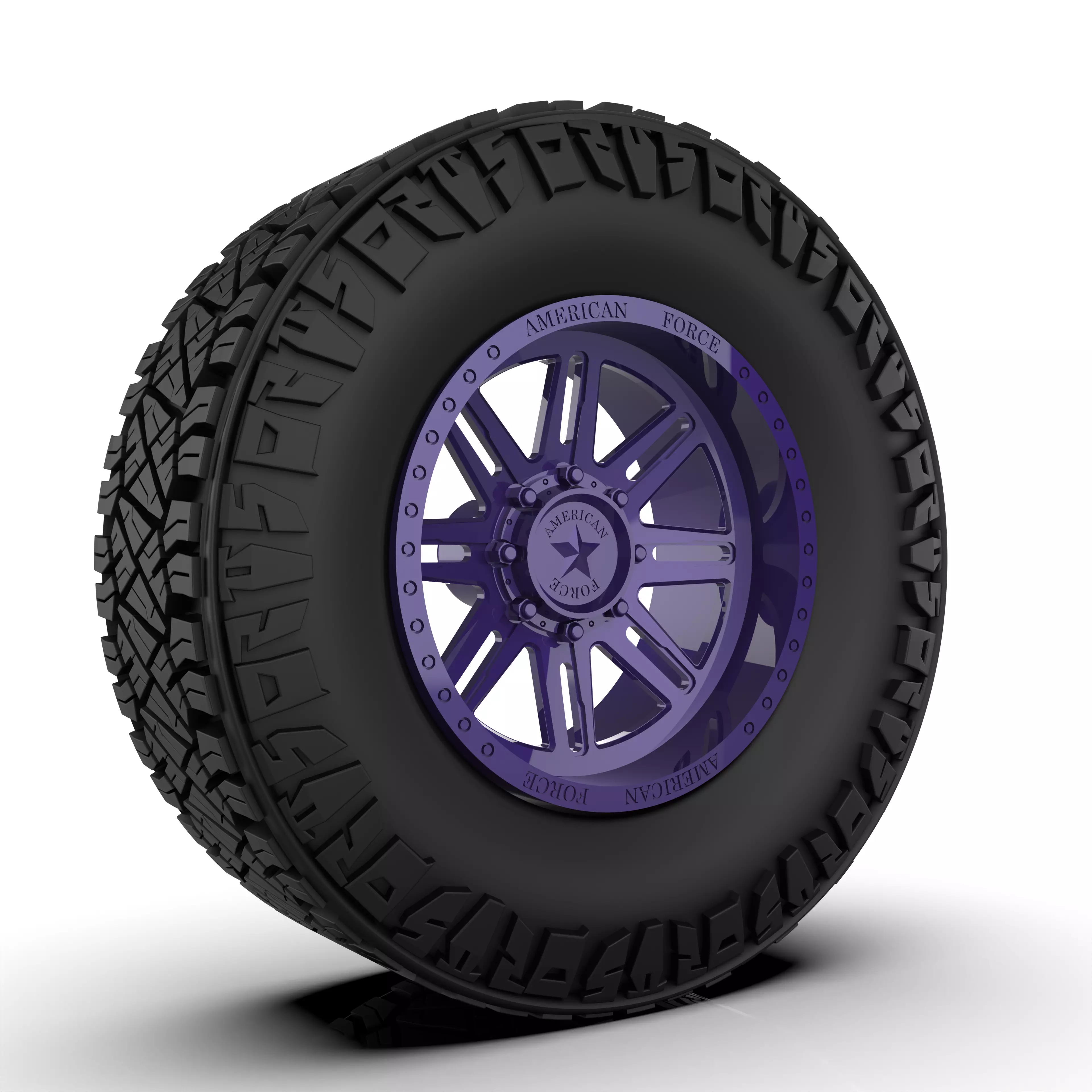NITTO RIDGE GRAPPLER BW TIRE AND AMERICAN FORCE WHEEL SEPRATED 3D print model