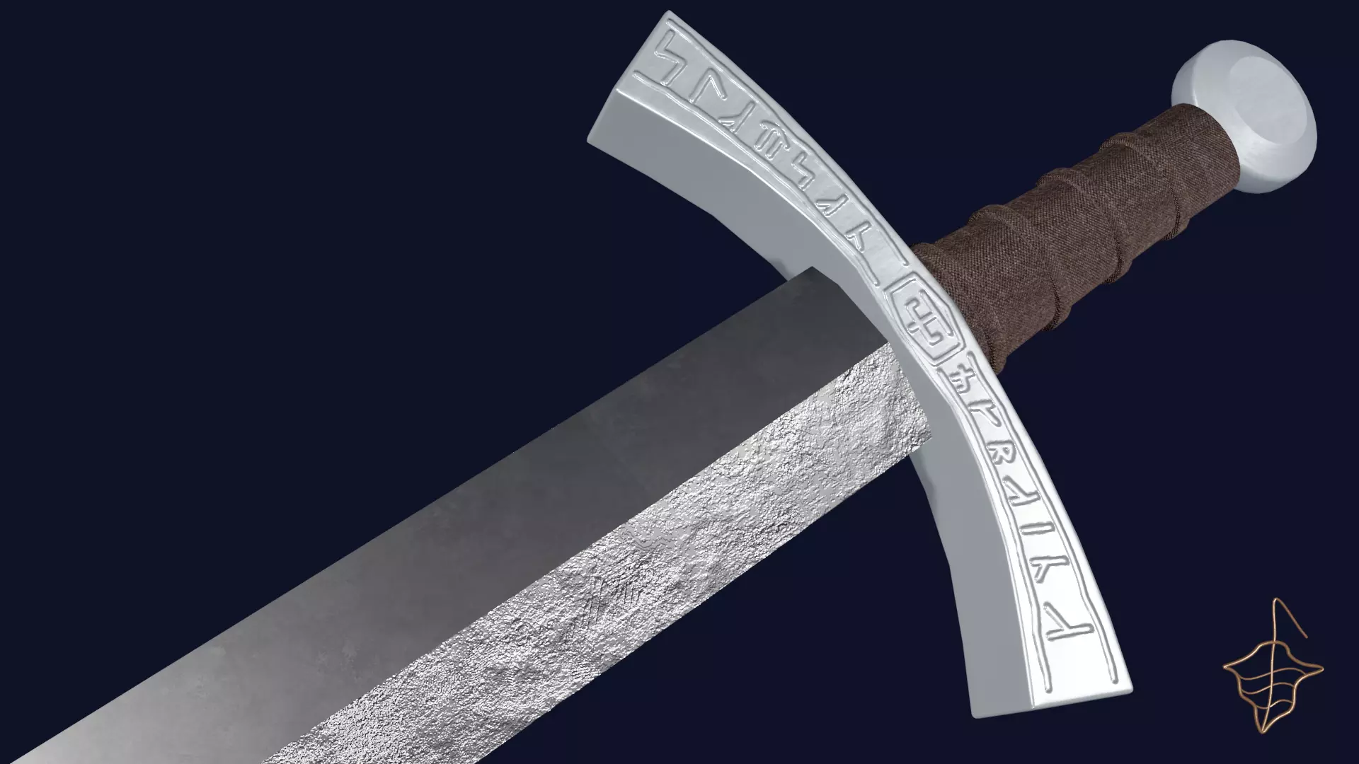 Gladius sword with Falchion handle Low-poly 3D model