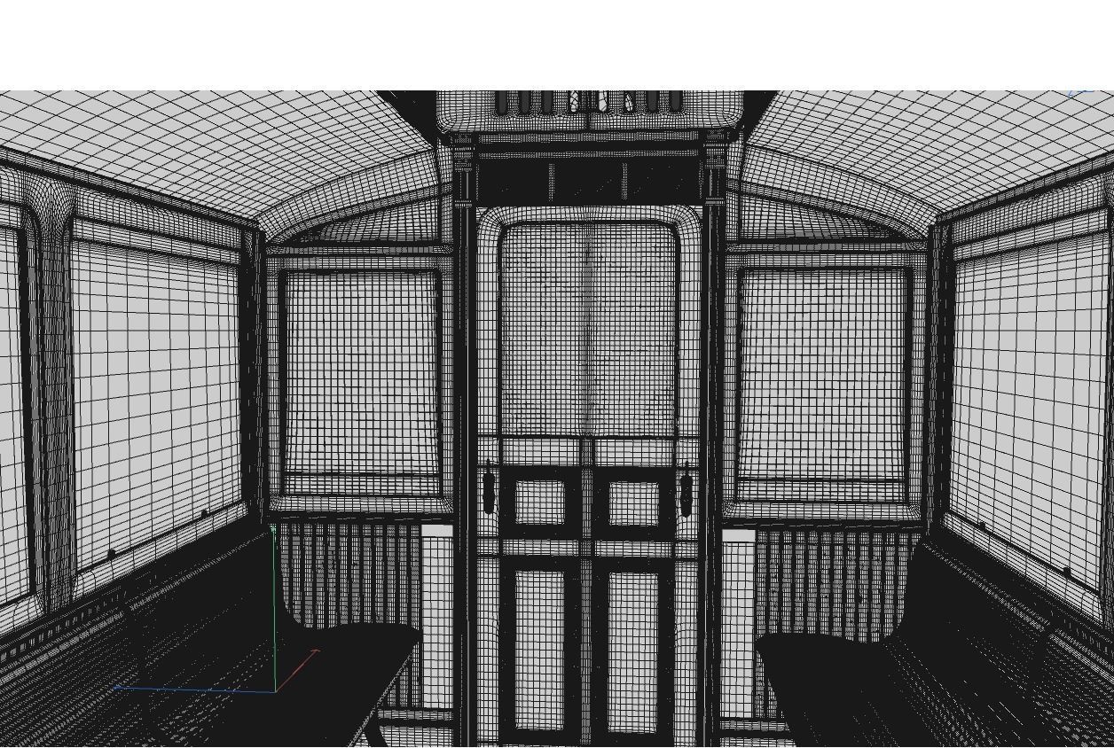 Retro tramway High-poly 3D model 3D model_6
