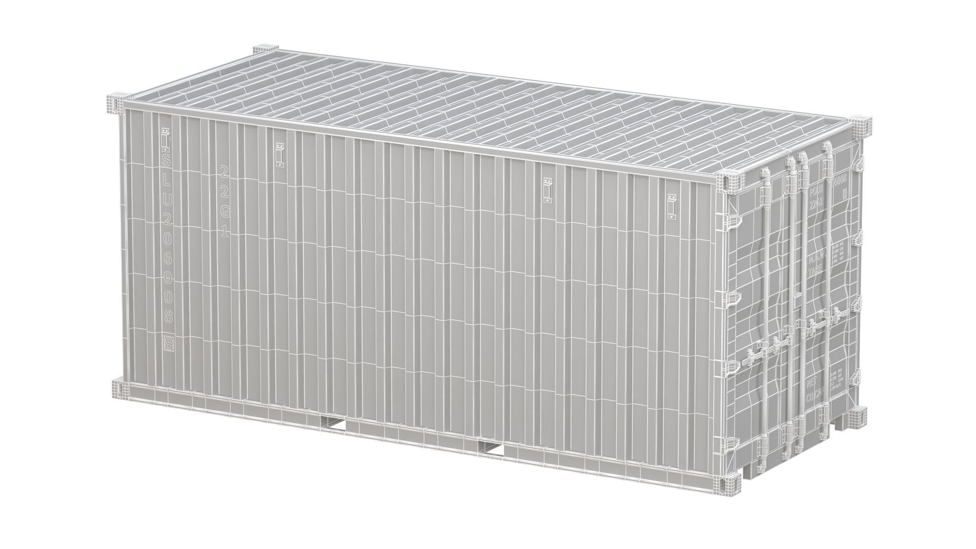 20 ft Container Red 3D model_10