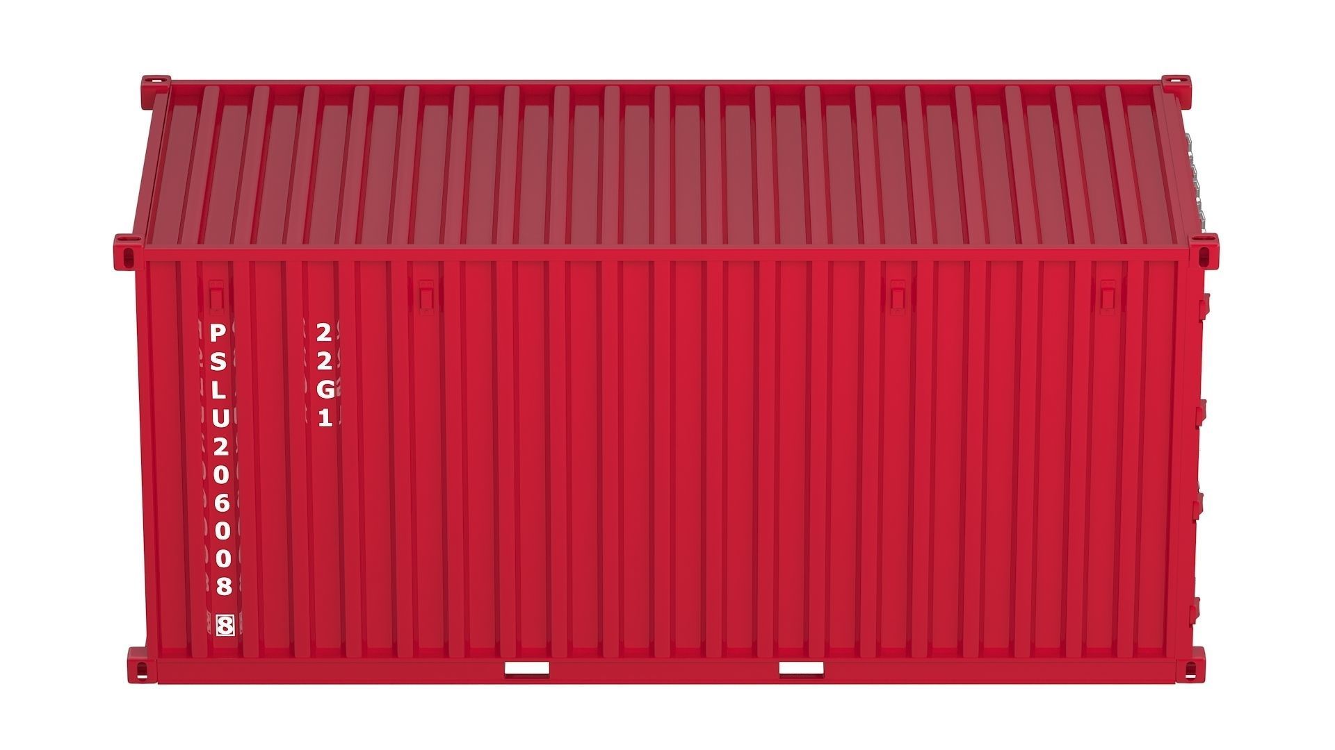 20 ft Container Red 3D model_6