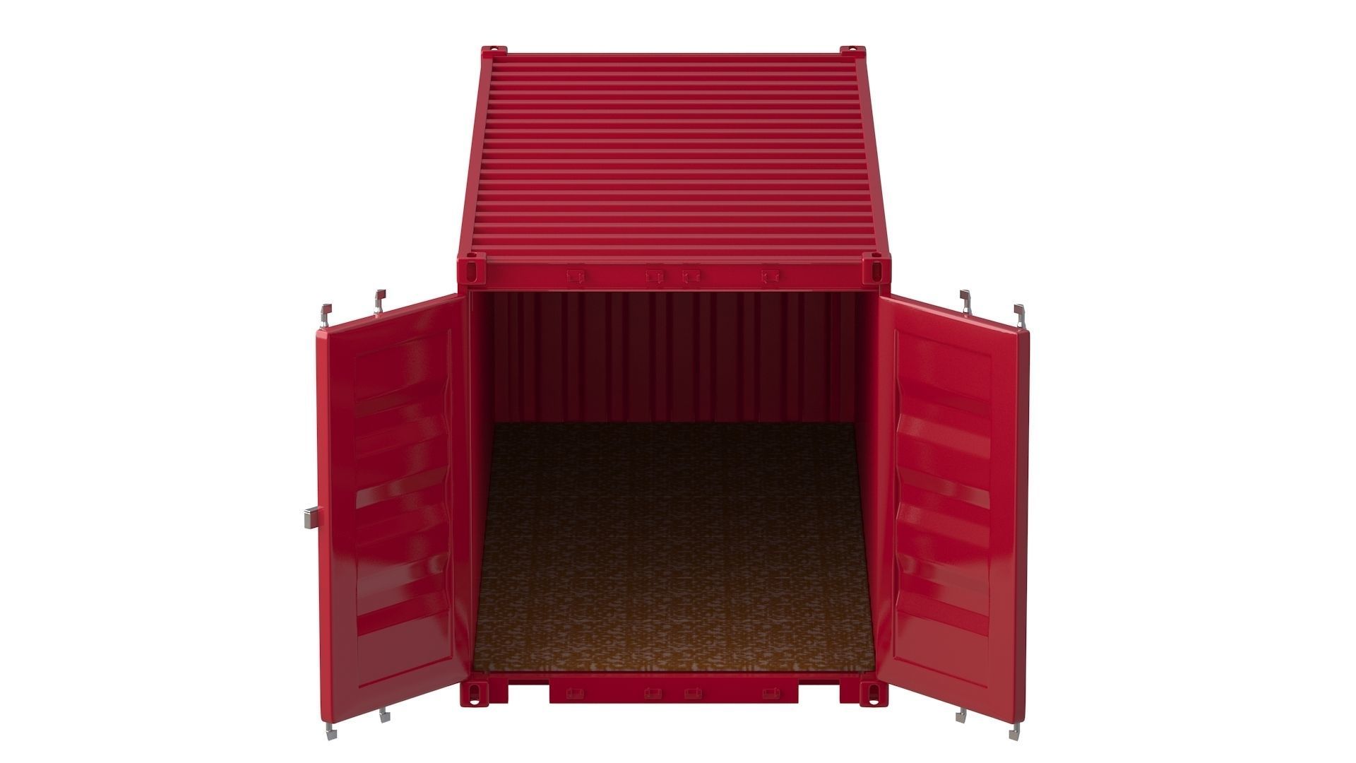 20 ft Container Red 3D model_4