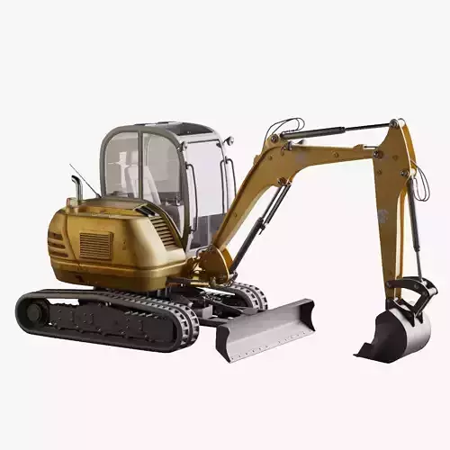 Realistic Compact Track Excavator byTerlan125 High Quality 3D model