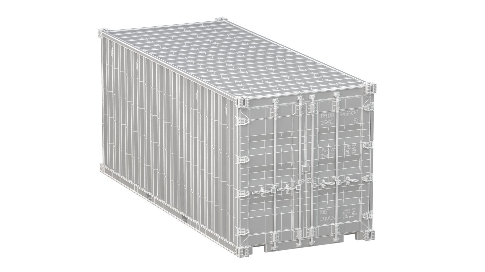 20 ft Container Yellow 3D model_12