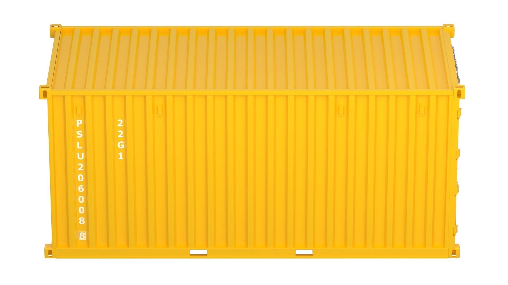 20 ft Container Yellow 3D model_6