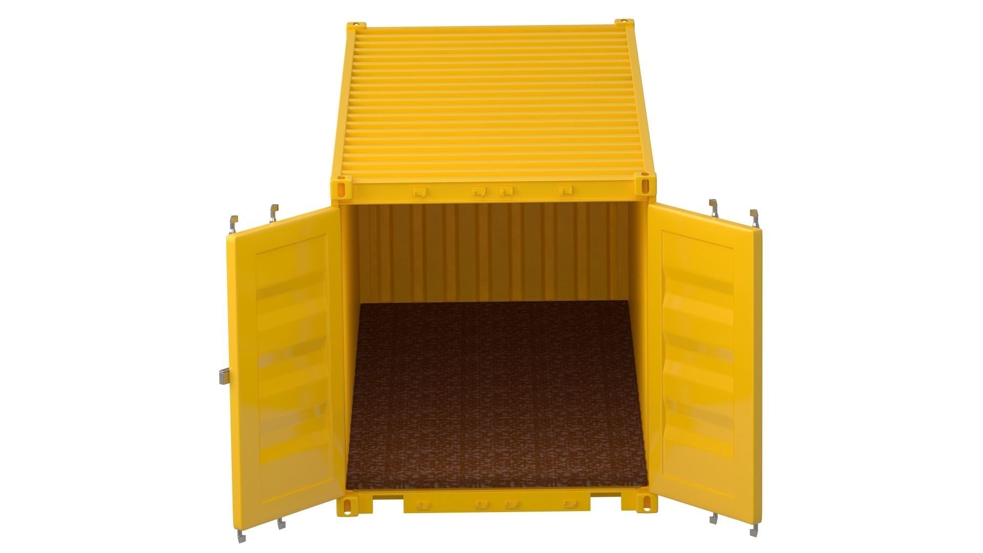 20 ft Container Yellow 3D model_4