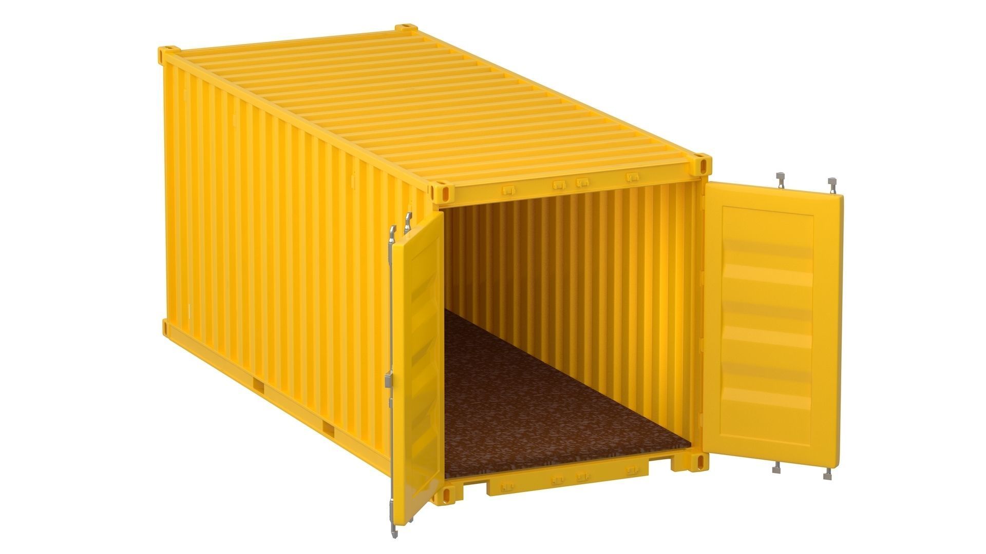20 ft Container Yellow 3D model_3
