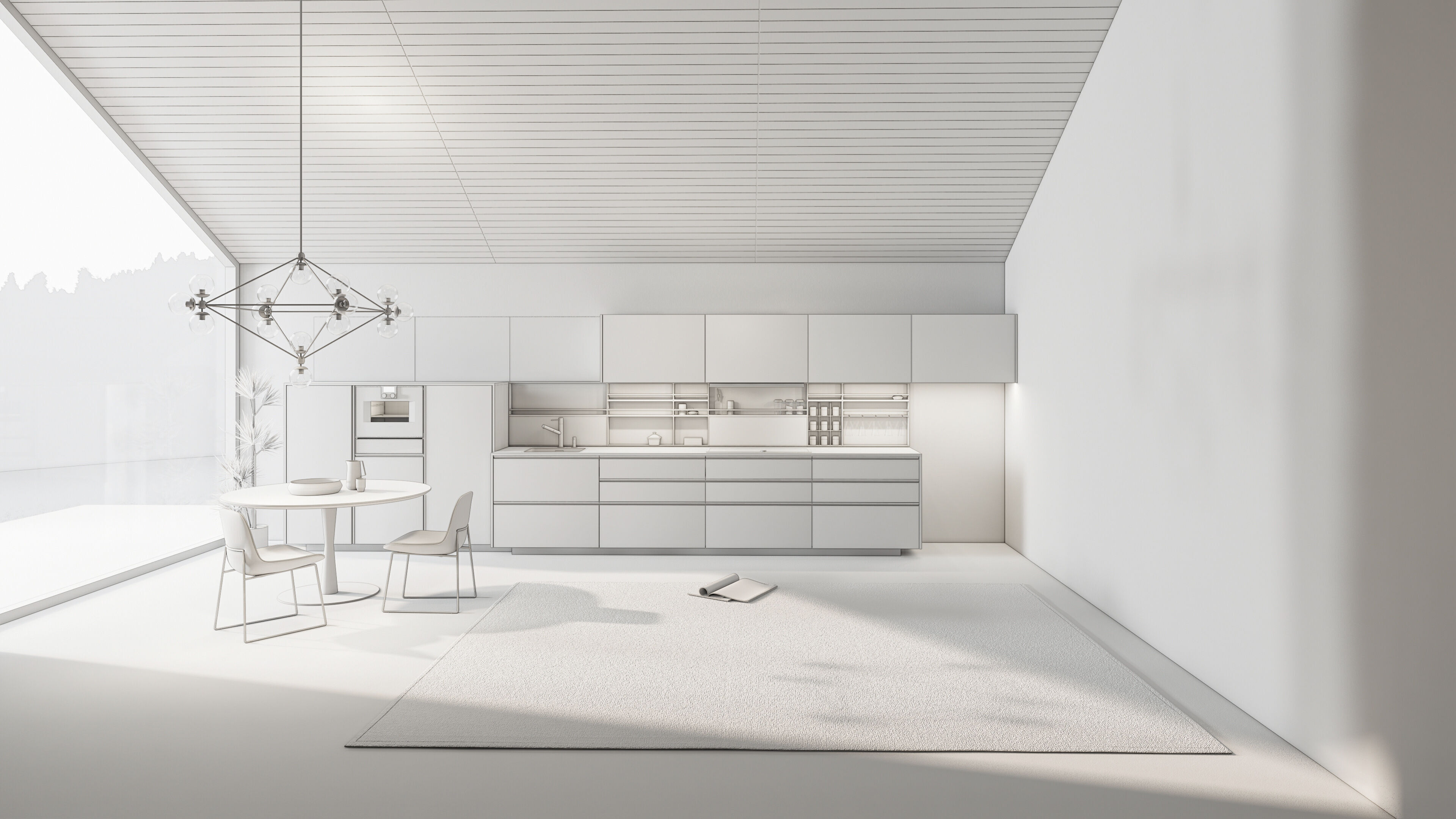 Kitchen Modern interior 0022 3D model_16