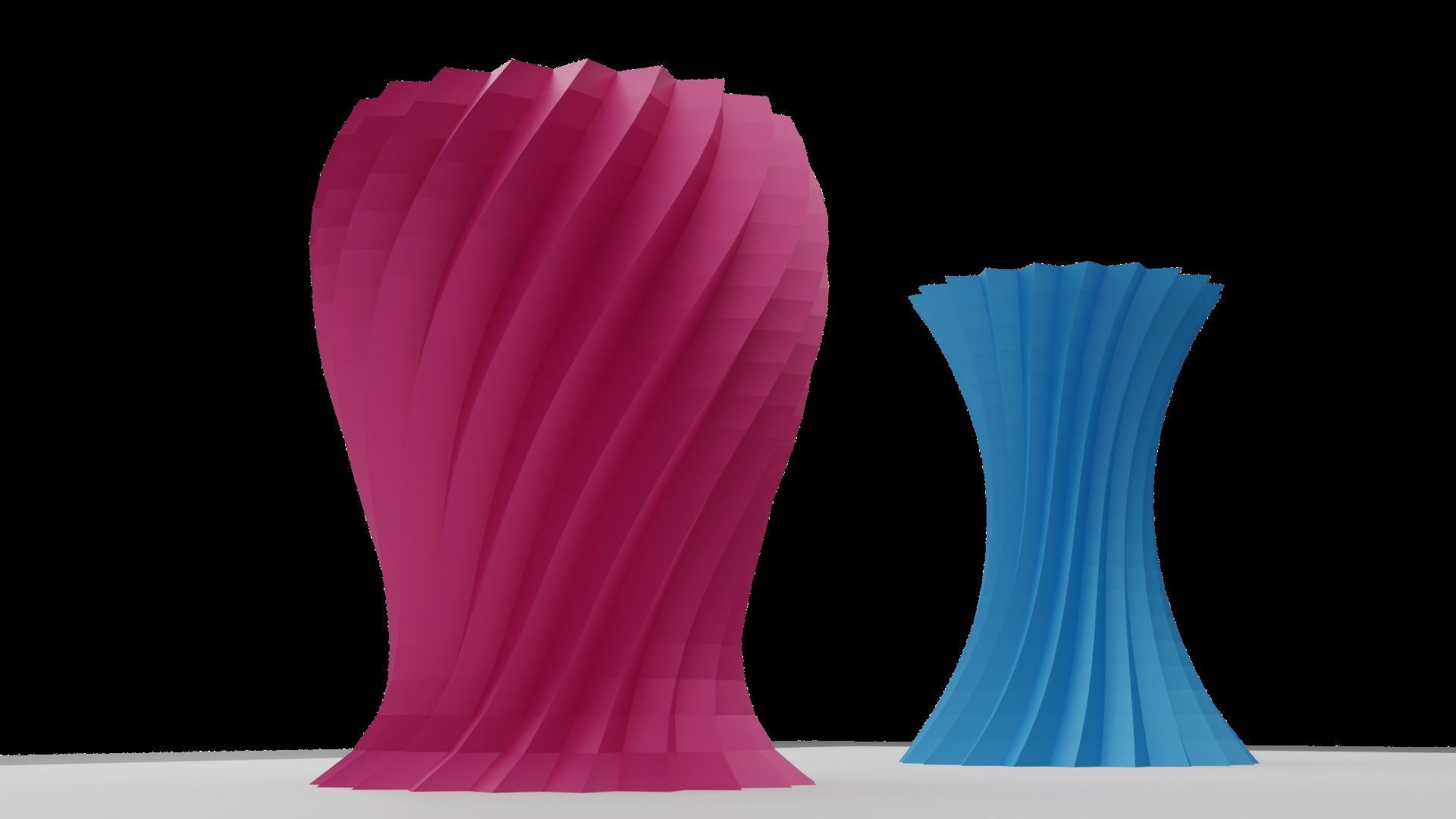 Zigzag wavy Vases 3D print model_22
