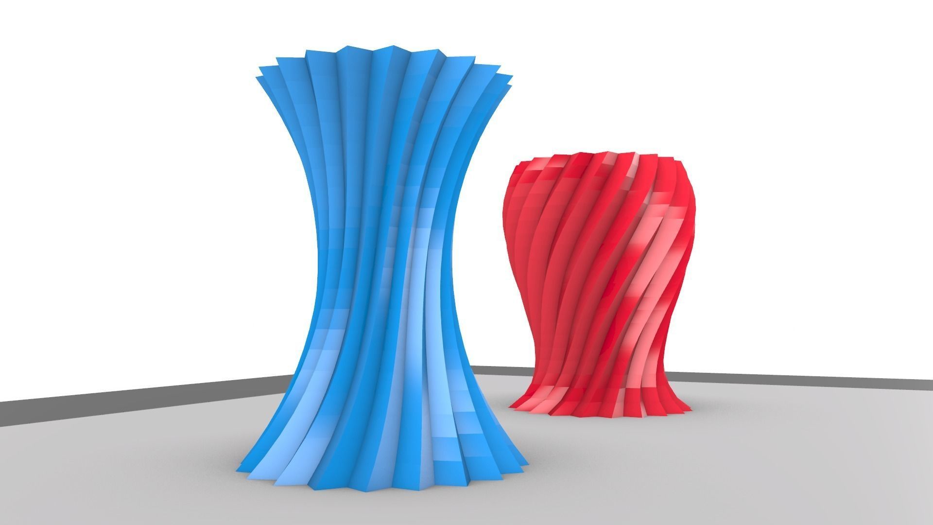 Zigzag wavy Vases 3D print model_34