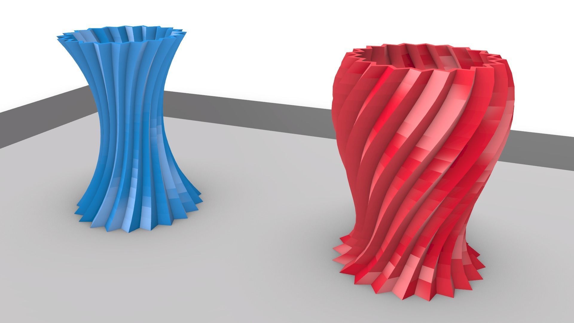 Zigzag wavy Vases 3D print model_26