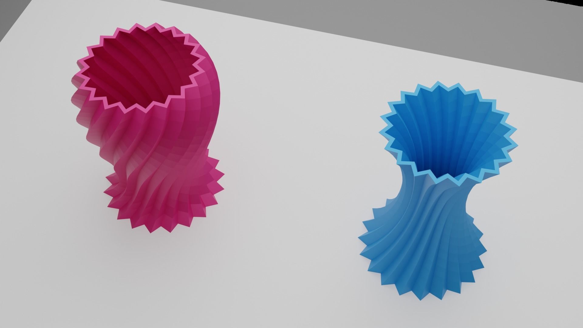 Zigzag wavy Vases 3D print model_4