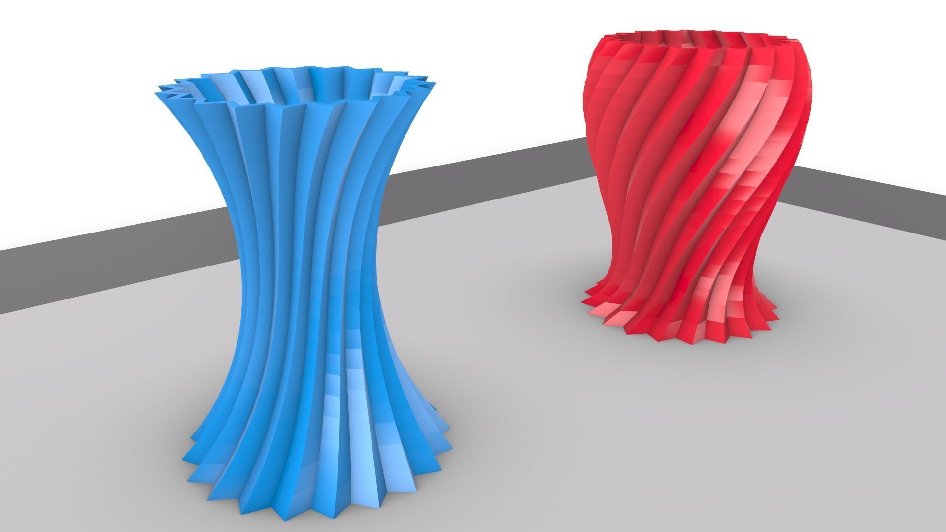 Zigzag wavy Vases 3D print model_28