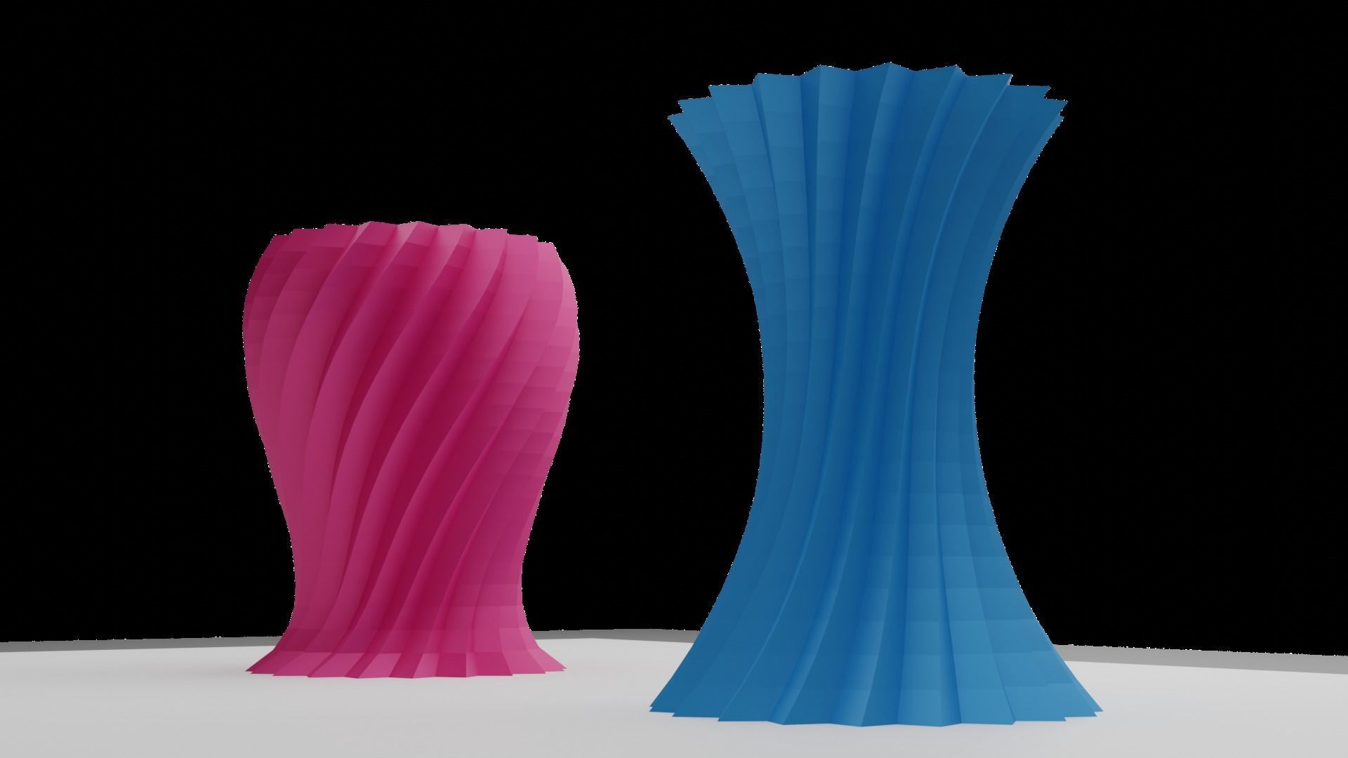 Zigzag wavy Vases 3D print model_24