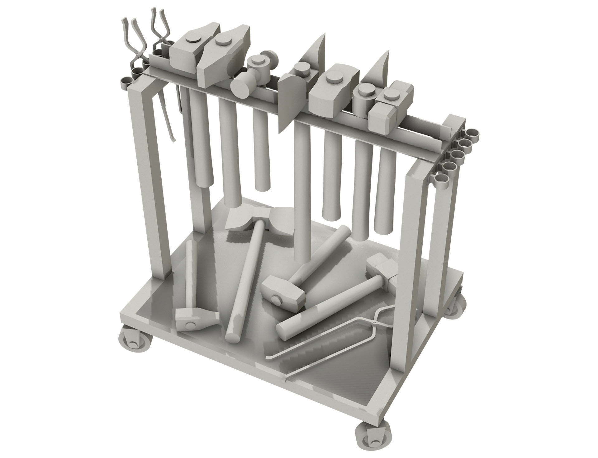 Ironwork Tools Rack 2 Low-poly 3D model_14
