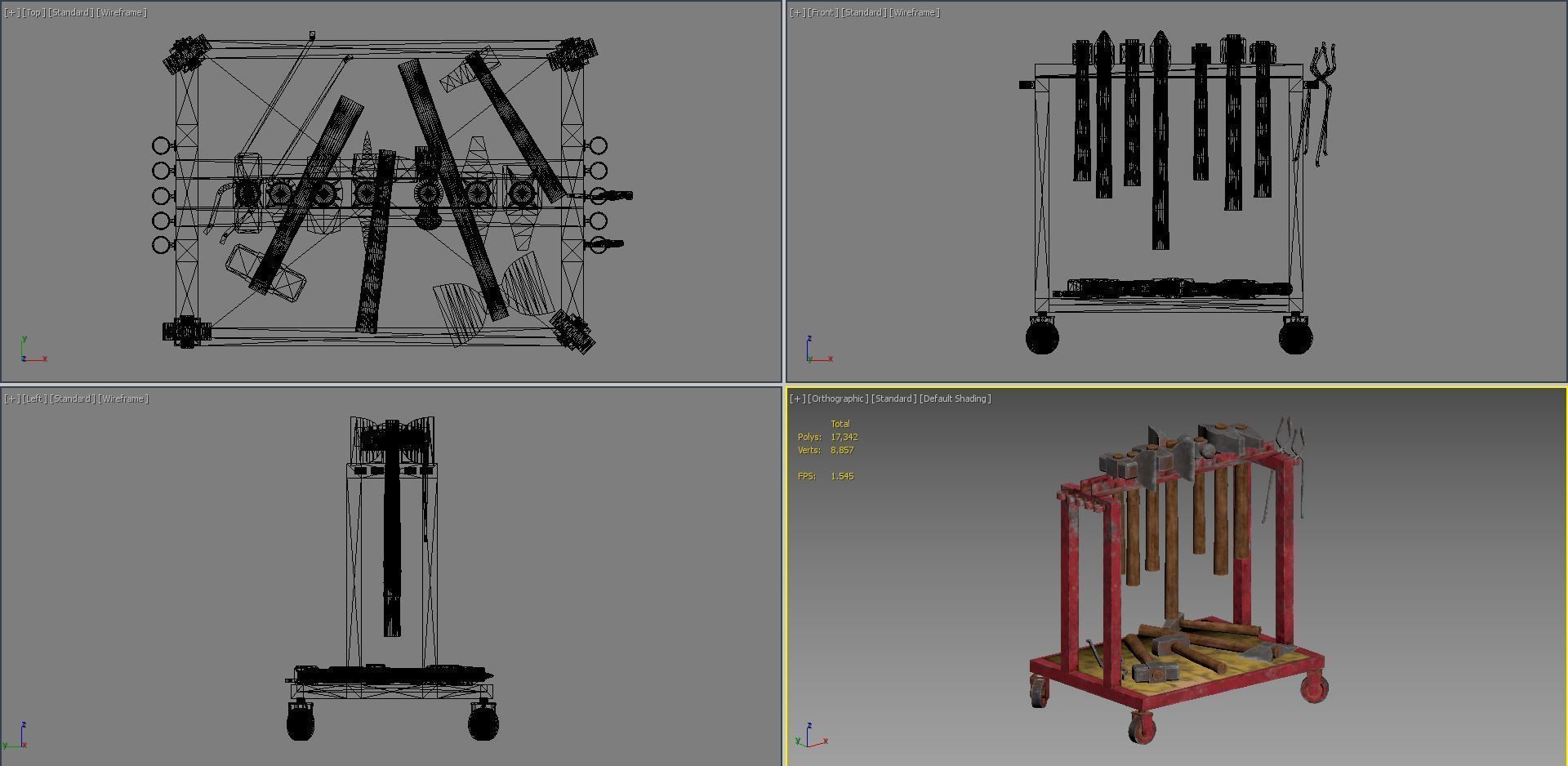 Ironwork Tools Rack 2 Low-poly 3D model_21