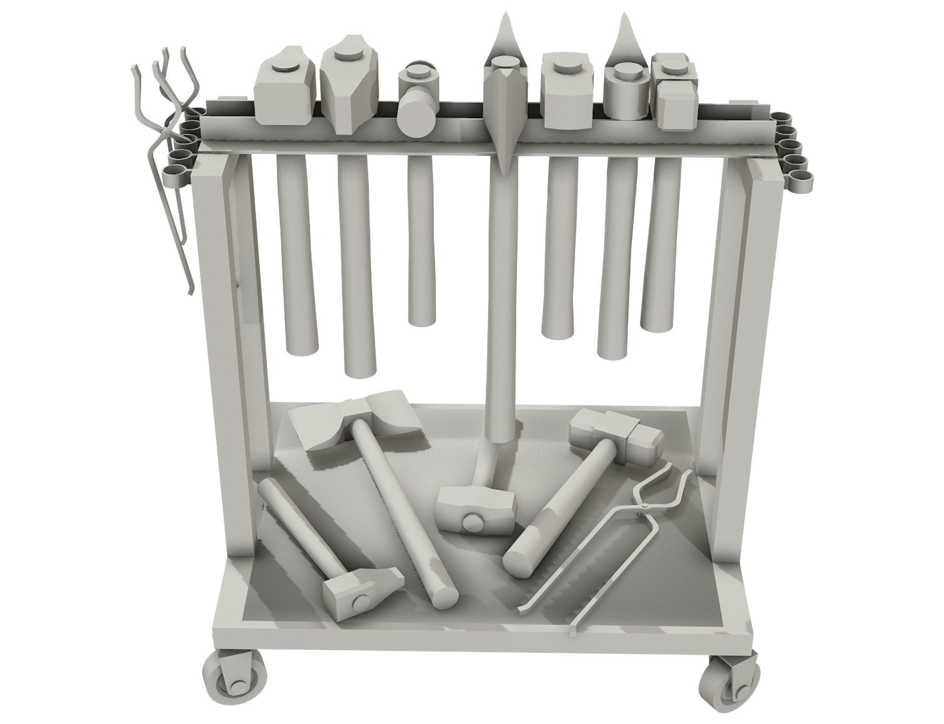 Ironwork Tools Rack 2 Low-poly 3D model_13