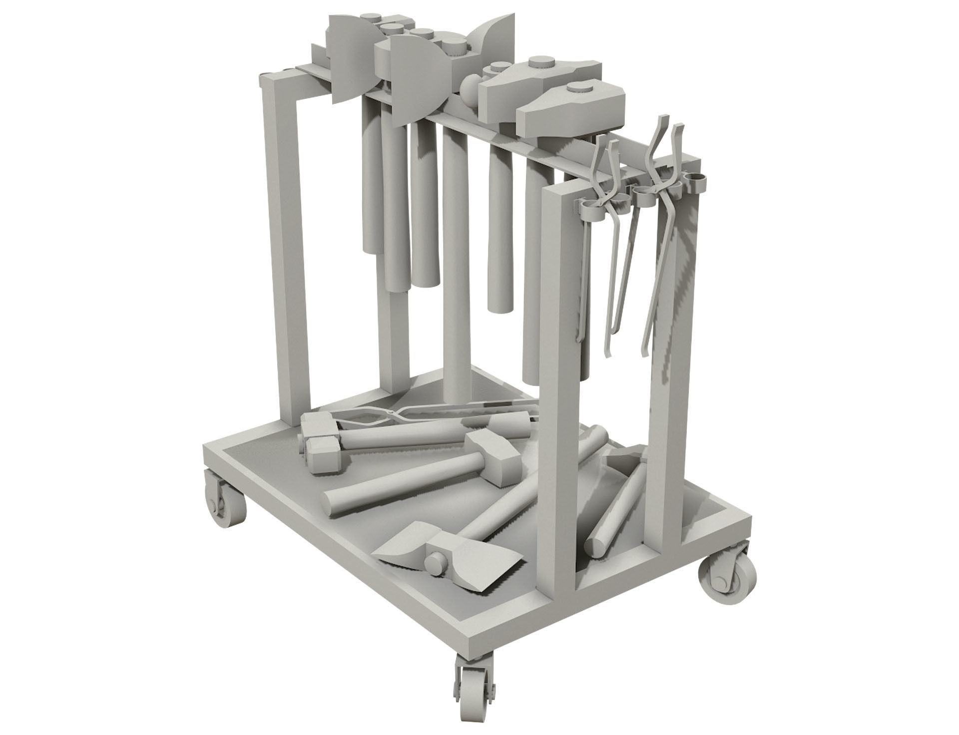 Ironwork Tools Rack 2 Low-poly 3D model_12