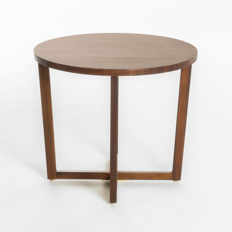 Jossue Solid Wood Cross Legs End Table 3D model_2