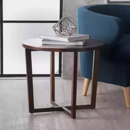 Jossue Solid Wood Cross Legs End Table