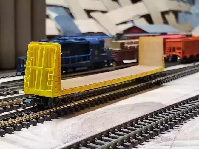 N Scale 62ft bulkhead flatcar 
