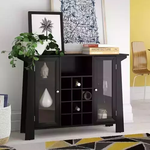 Firat Wood Storage Bottle Floor Wine Cabinet