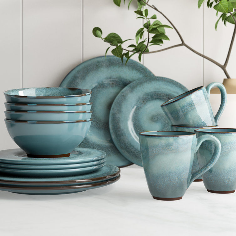 Sango Toren Denim Blue Stoneware Dinnerware Set 3D model_7